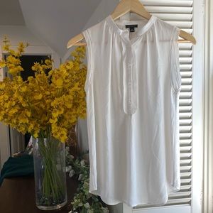 Ann Taylor White Sleeveless Top